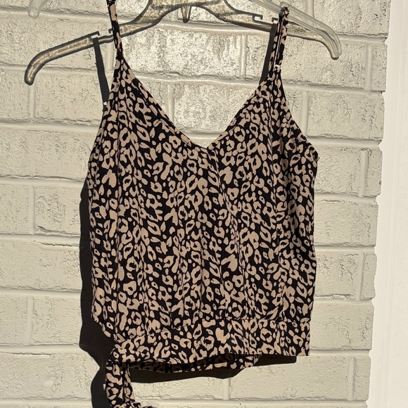 Honey Punch crossover camisole leopard print blouse Small - Picture 8 of 13
